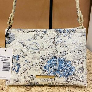 Brahmin Blue Jay Melbourne Lorelei, Blue and Cream Floral Bag